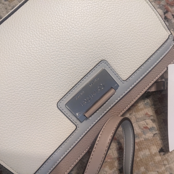 Calvin Klein Women's Cream and Gray Crossbody Bag - Picture 3 of 4